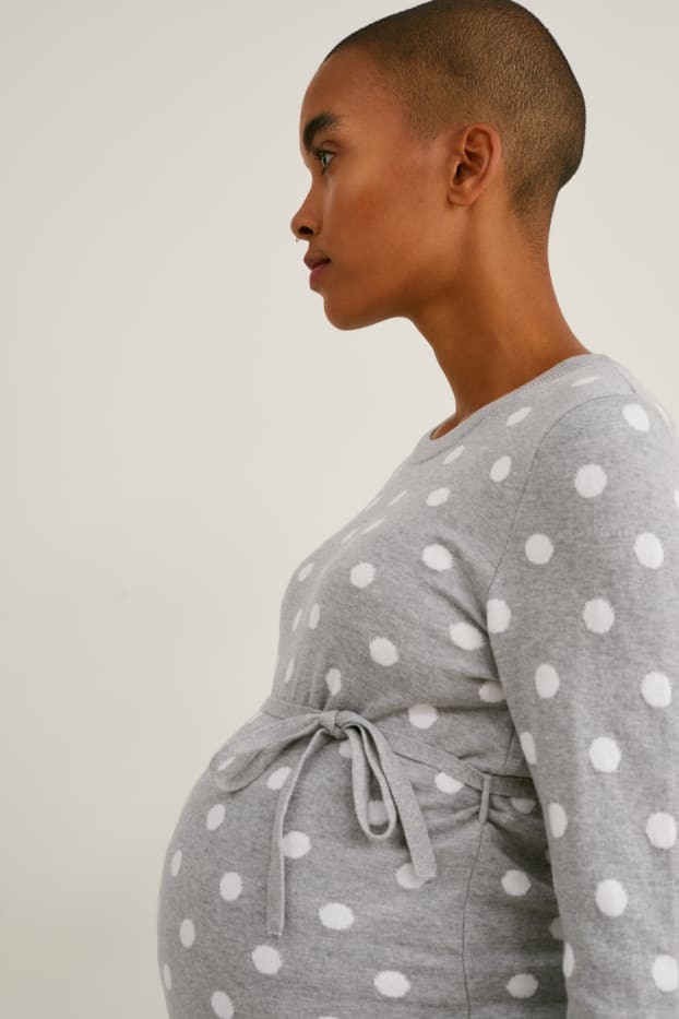Women - Maternity jumper - polka dot - gray