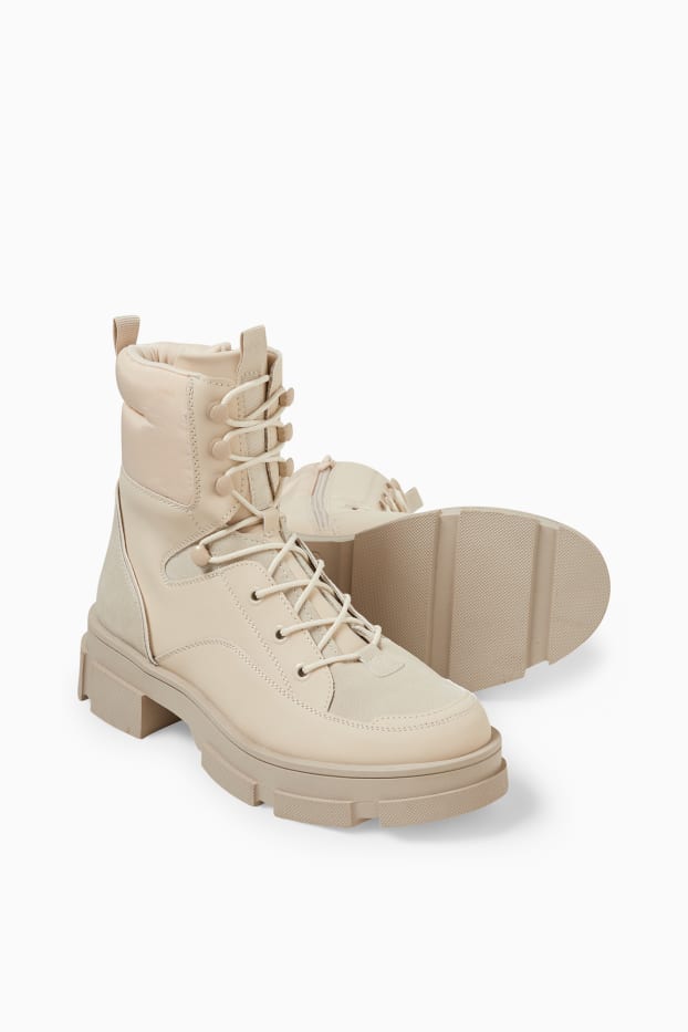 Femmes - Bottines - synthétique - beige
