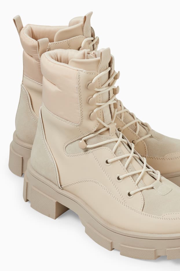 Femmes - Bottines - synthétique - beige