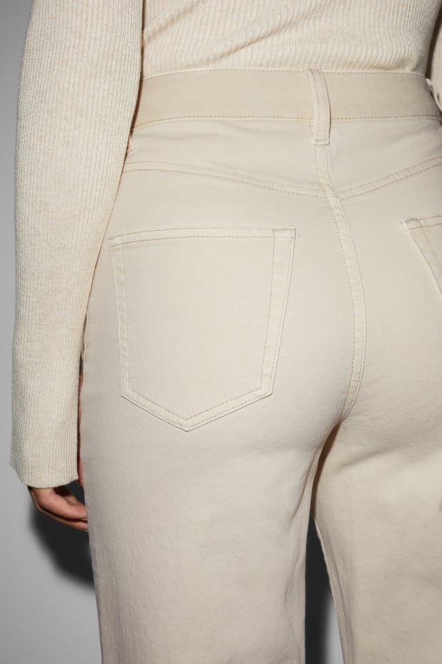 Damen - CLOCKHOUSE - Wide Leg Jeans - High Waist - cremeweiß