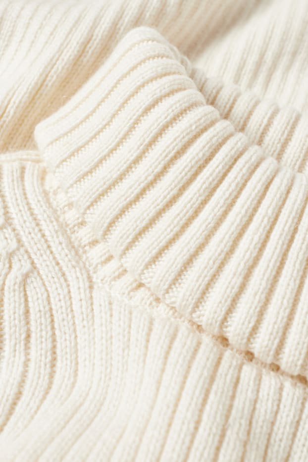 Femmes - Poncho de maille en cachemire mélangé - blanc crème
