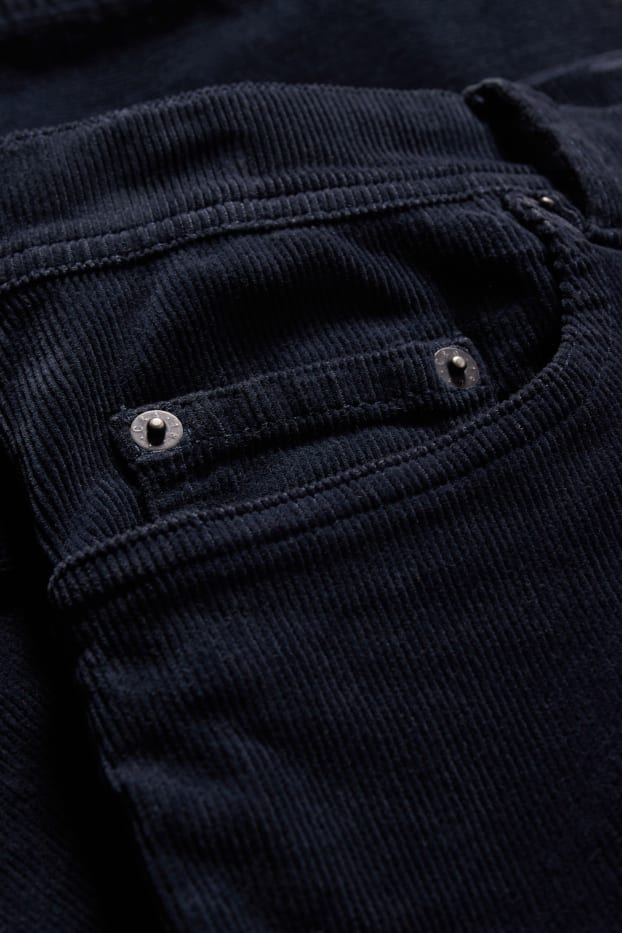 Hommes - Pantalon en velours côtelé - regular fit - LYCRA® - bleu foncé