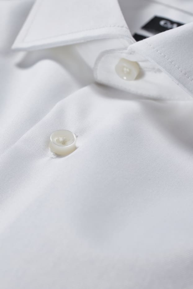 Home - Camisa formal - regular fit - cutaway - fàcil de planxar - blanc