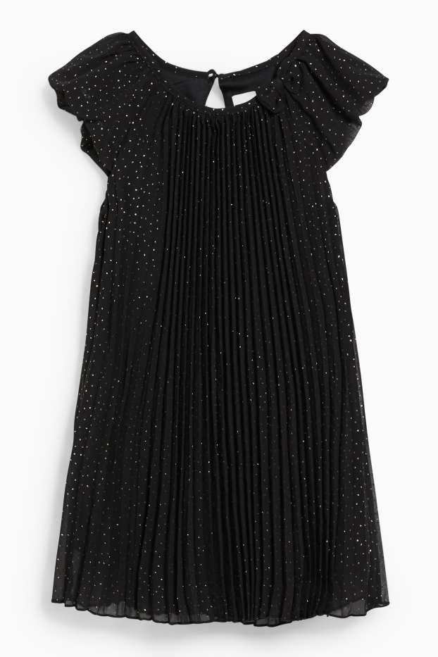 Enfants filles - Robe - finition brillante - noir