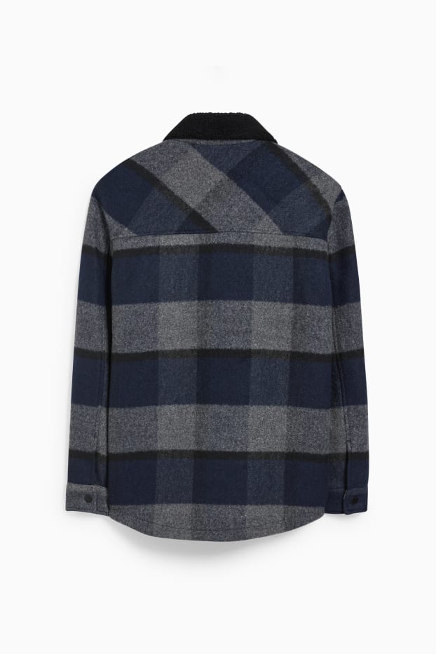 Uomo - Giacca - a quadretti - grigio / blu scuro