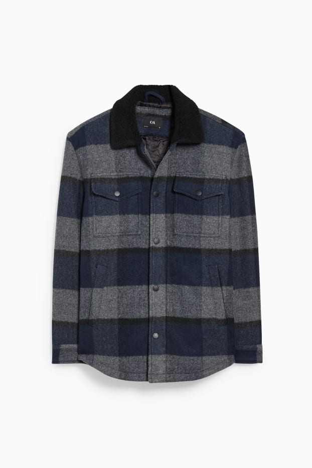 Uomo - Giacca - a quadretti - grigio / blu scuro