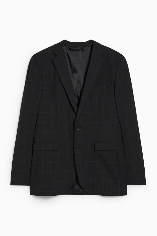 Hommes - Veste de costume - slim fit - Flex - LYCRA® - à carreaux - noir