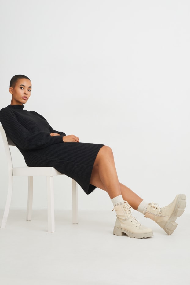 Femmes - Bottines - synthétique - beige