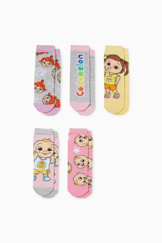 Children Girls - Multipack of 5 - CoComelon - socks with motif - rose