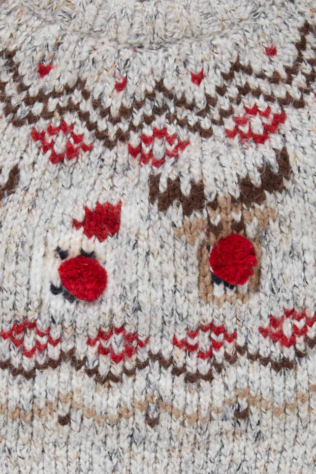 Children Boys - Christmas jumper - Rudolph and Father Christmas - light gray-melange