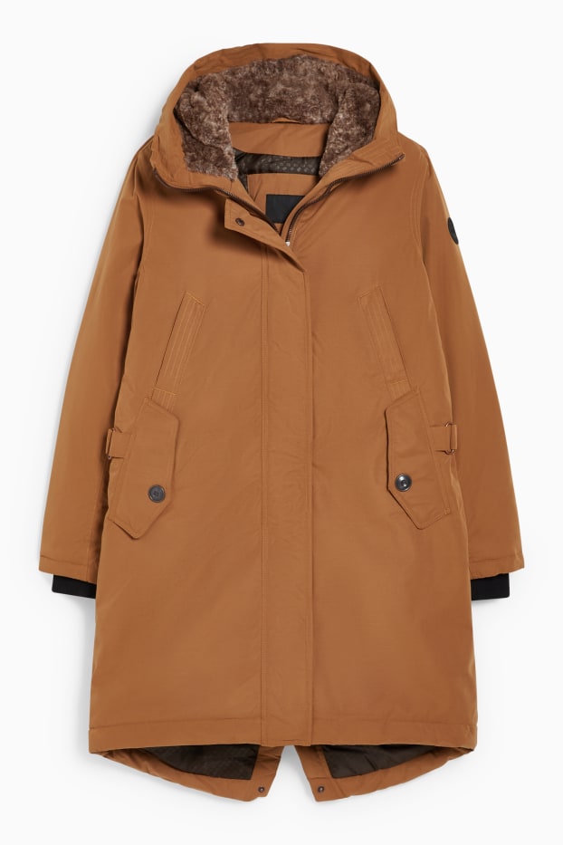 Donna - Giacca impermeabile con cappuccio - marrone chiaro