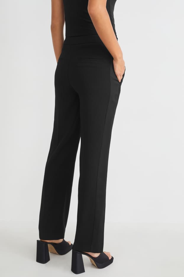 Women - Trousers - high waist - straight fit - black