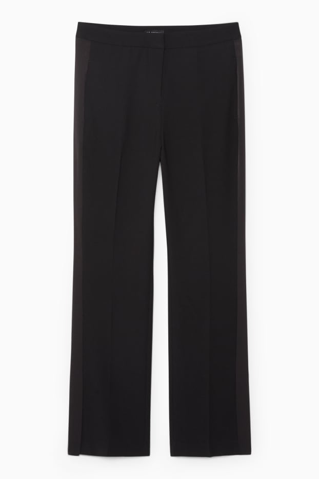 Women - Trousers - high waist - straight fit - black
