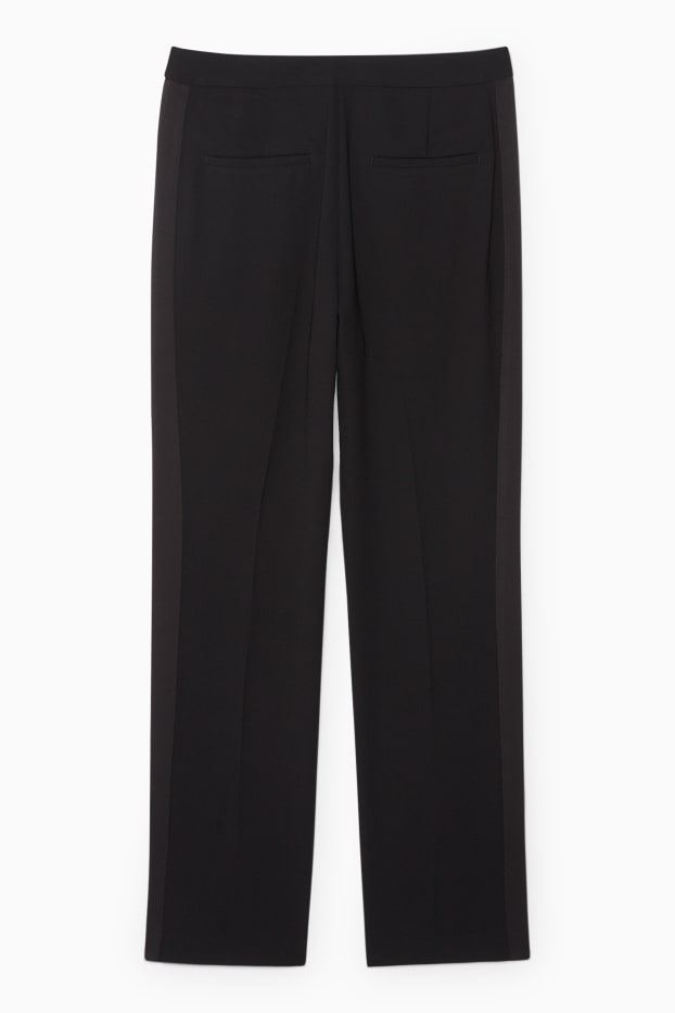 Women - Trousers - high waist - straight fit - black