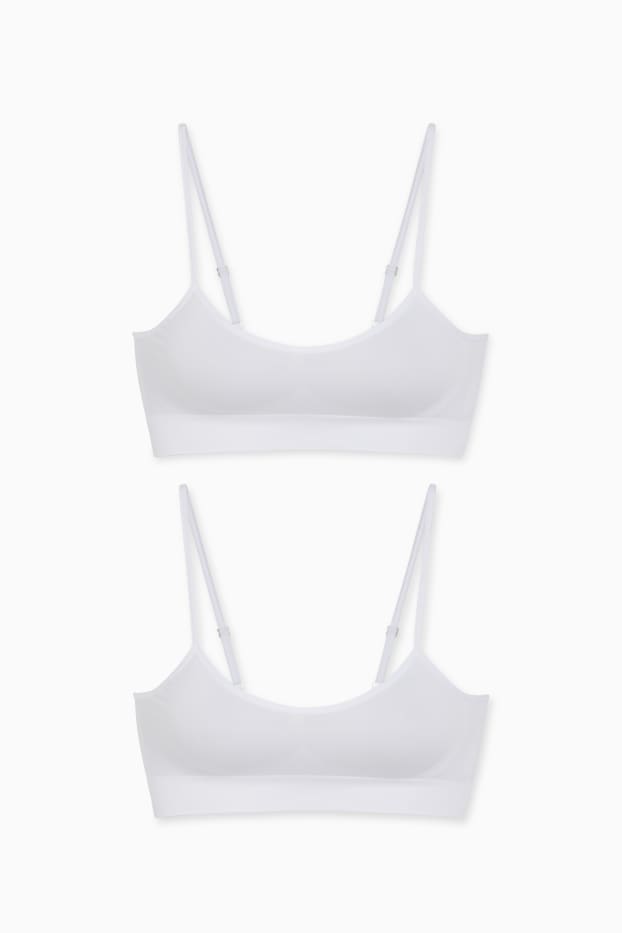 Donna - Confezione da 2 - brassière - senza cuciture - LYCRA® - bianco