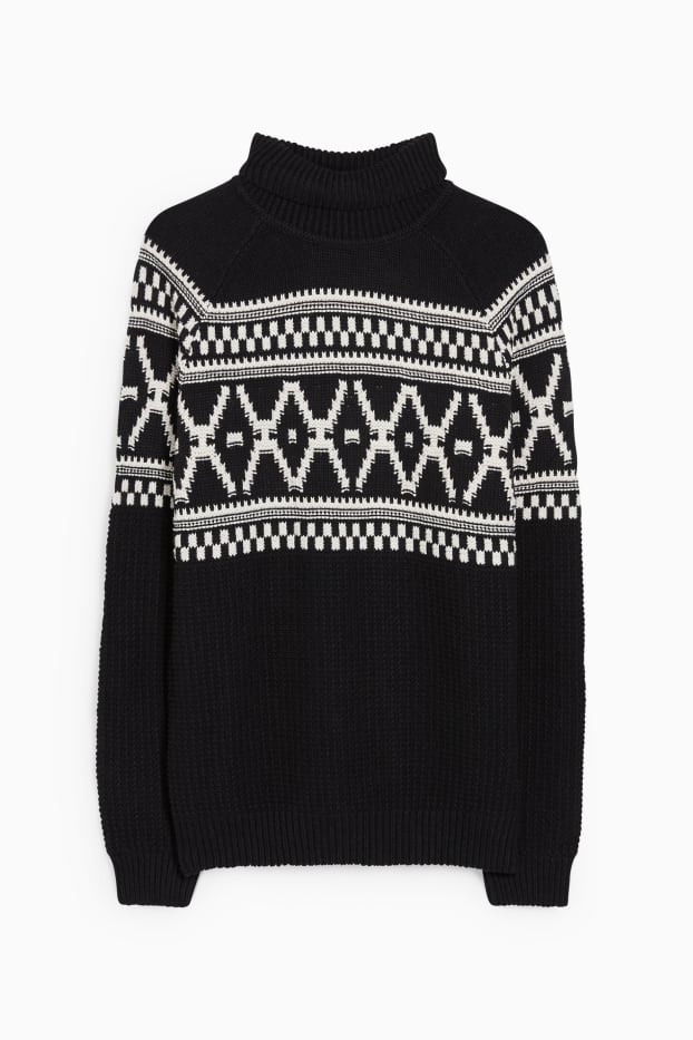Herren - Rollkragenpullover - schwarz