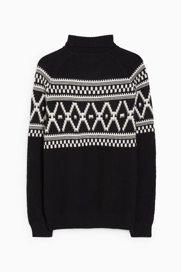Herren - Rollkragenpullover - schwarz