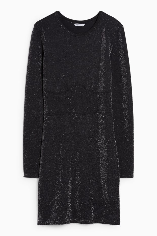Femmes - Robe - effet brillant - noir