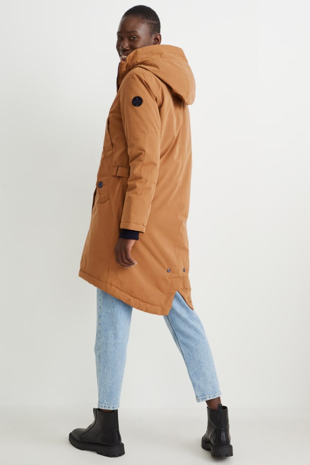 Donna - Giacca impermeabile con cappuccio - marrone chiaro