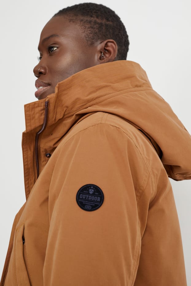 Donna - Giacca impermeabile con cappuccio - marrone chiaro