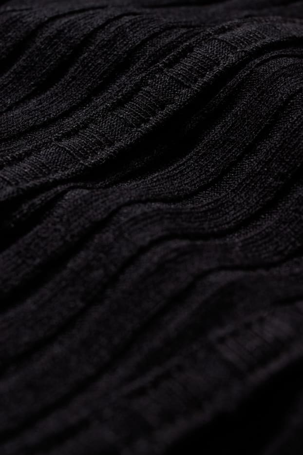 Dona - Samarreta crop de màniga llarga - negre