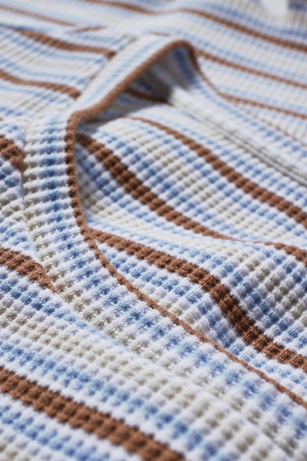 Damen - Langarmshirt - gestreift - beige