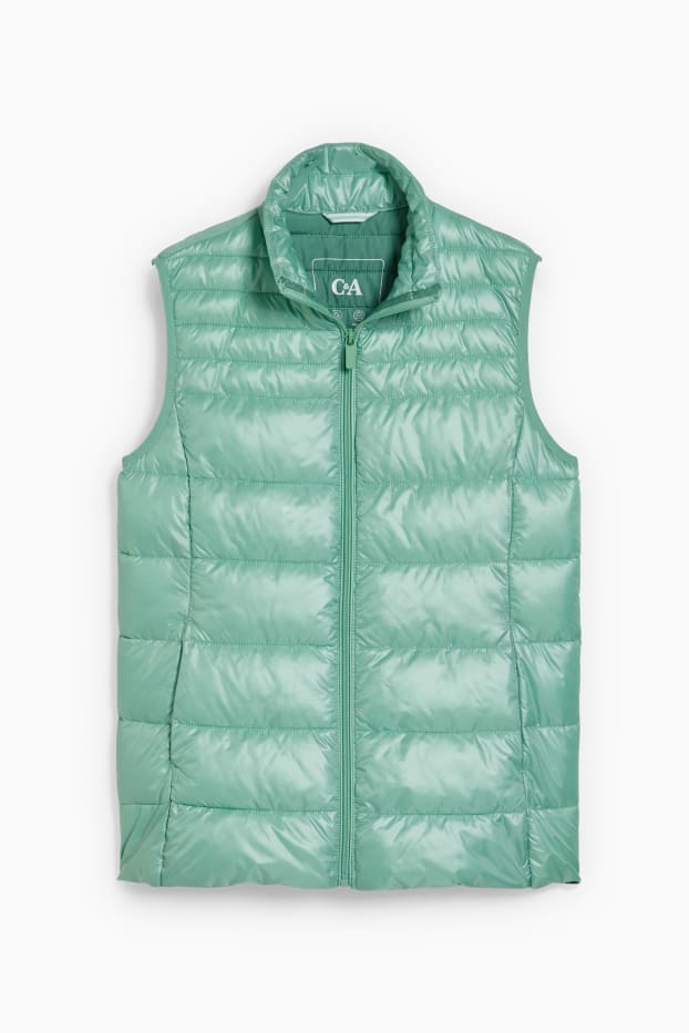 Women - Quilted gilet - light green