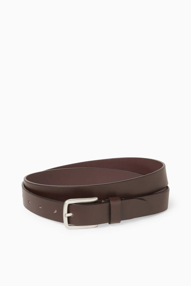 Heren - Leren riem - bruin