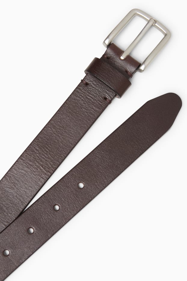 Heren - Leren riem - bruin