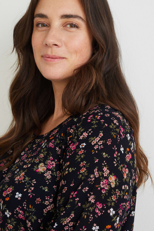Femmes - Chemisier - motif floral - noir