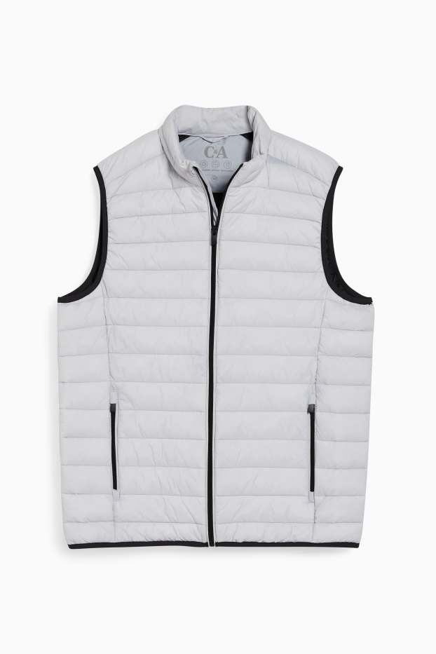 Heren - Gewatteerde bodywarmer - lichtgrijs