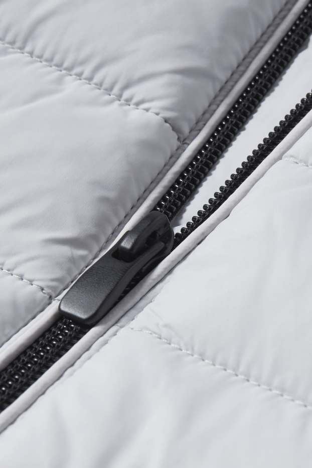 Heren - Gewatteerde bodywarmer - lichtgrijs