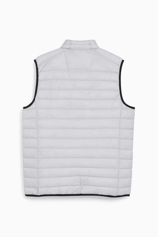 Heren - Gewatteerde bodywarmer - lichtgrijs