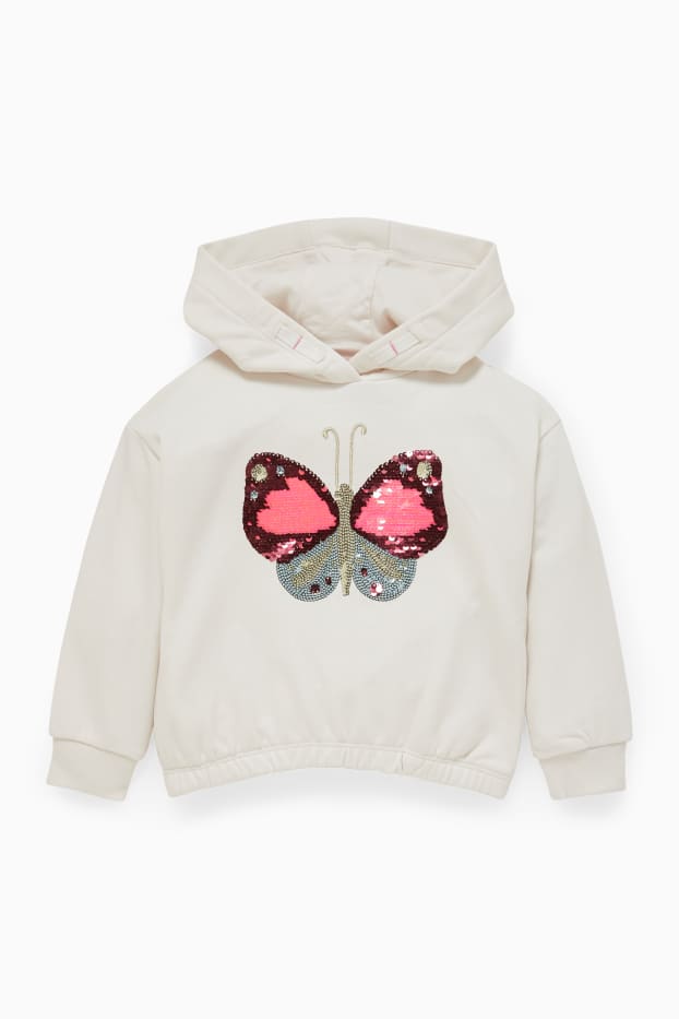 Children Girls - Hoodie - shiny - white