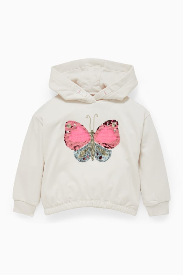 Children Girls - Hoodie - shiny - white