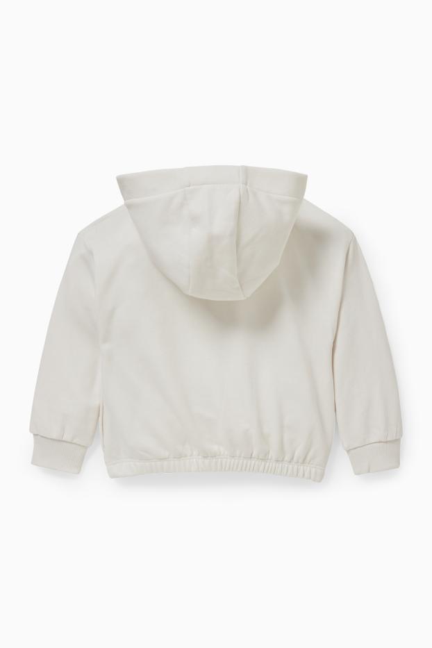 Children Girls - Hoodie - shiny - white