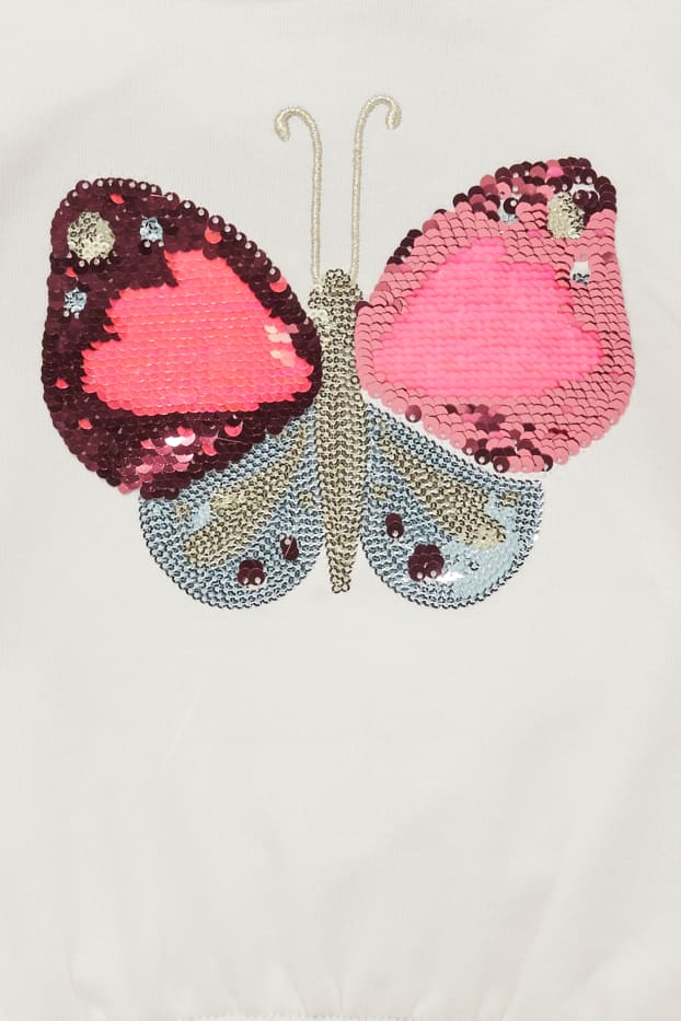 Children Girls - Hoodie - shiny - white