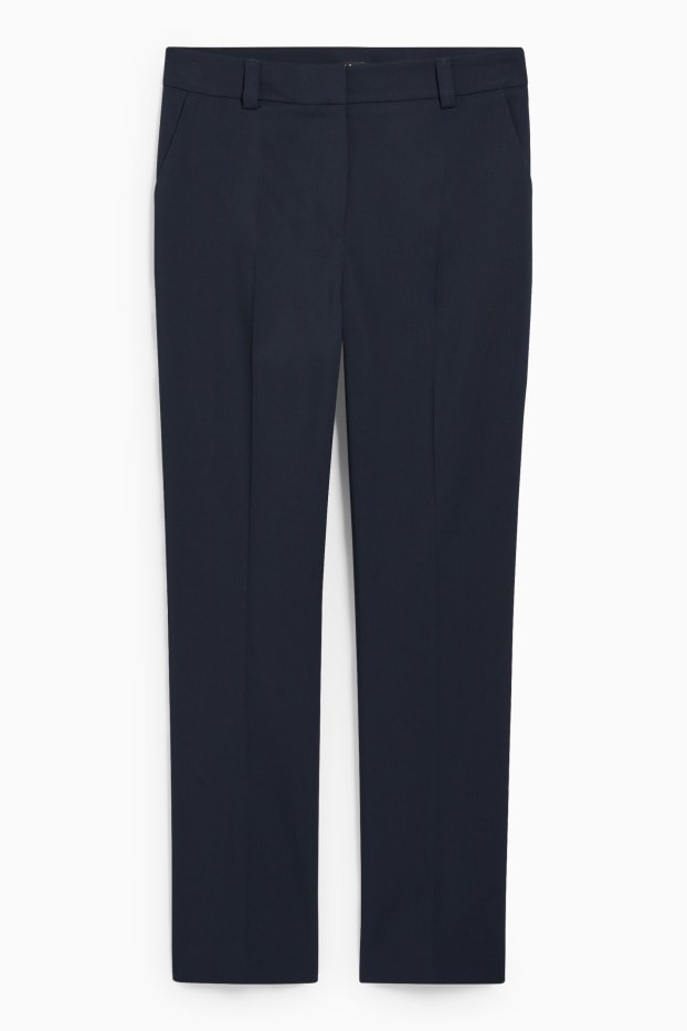 Femmes - Pantalon de costume - mid waist - straight fit - bleu foncé