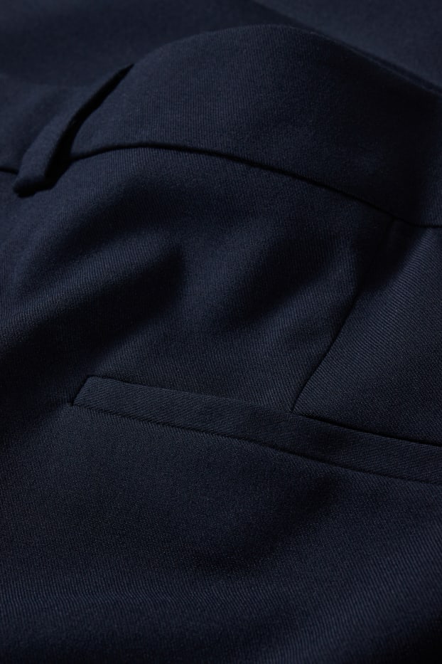 Femmes - Pantalon de costume - mid waist - straight fit - bleu foncé