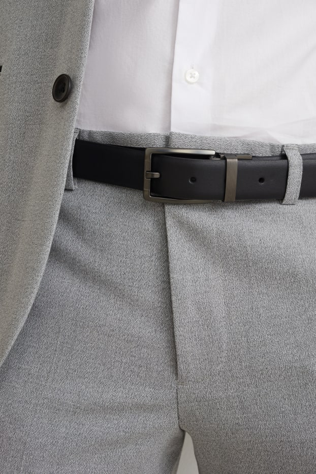 Hommes - Ceinture réversible - synthétique - noir