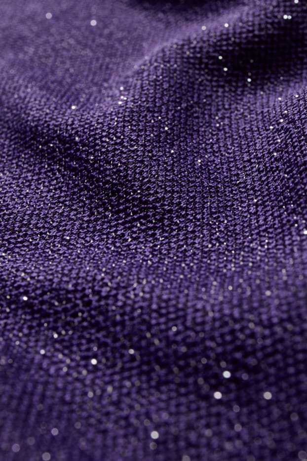 Women - Dress with knot detail - shiny - violet
