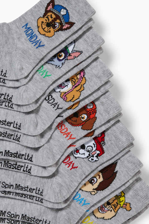Kinder Buben - Multipack 7er - PAW Patrol - Socken mit Motiv - hellgrau-melange