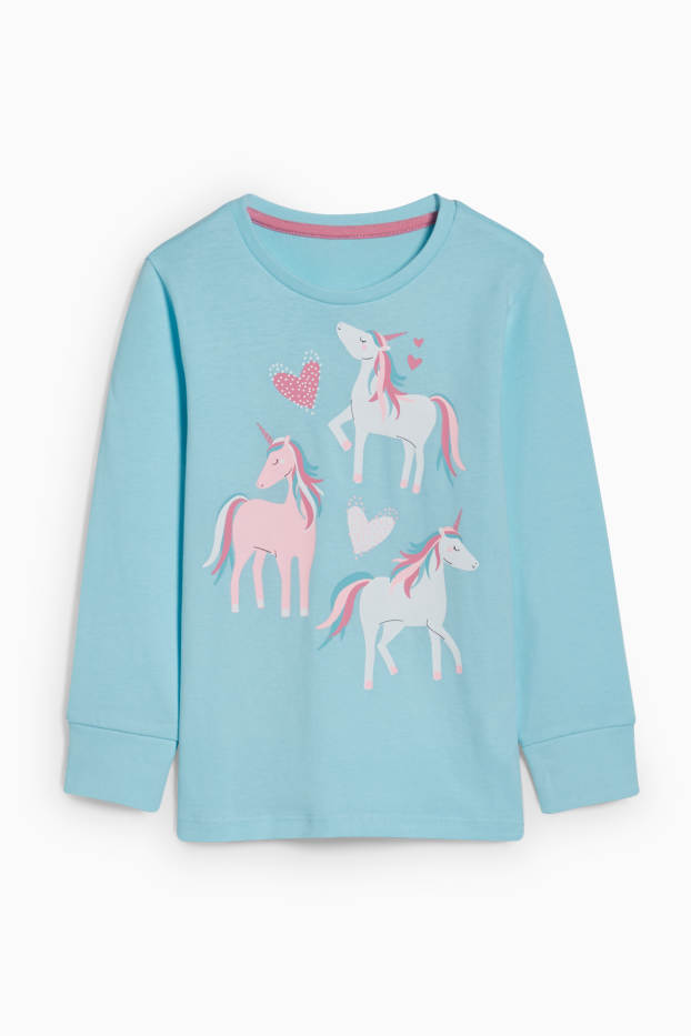 Kinder Mädchen - Einhorn - Pyjama - 2 teilig - türkis
