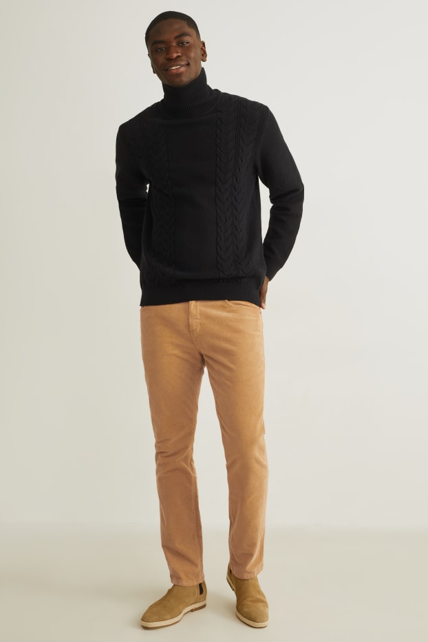 Herren - Cordhose - Regular Fit - LYCRA® - havanna