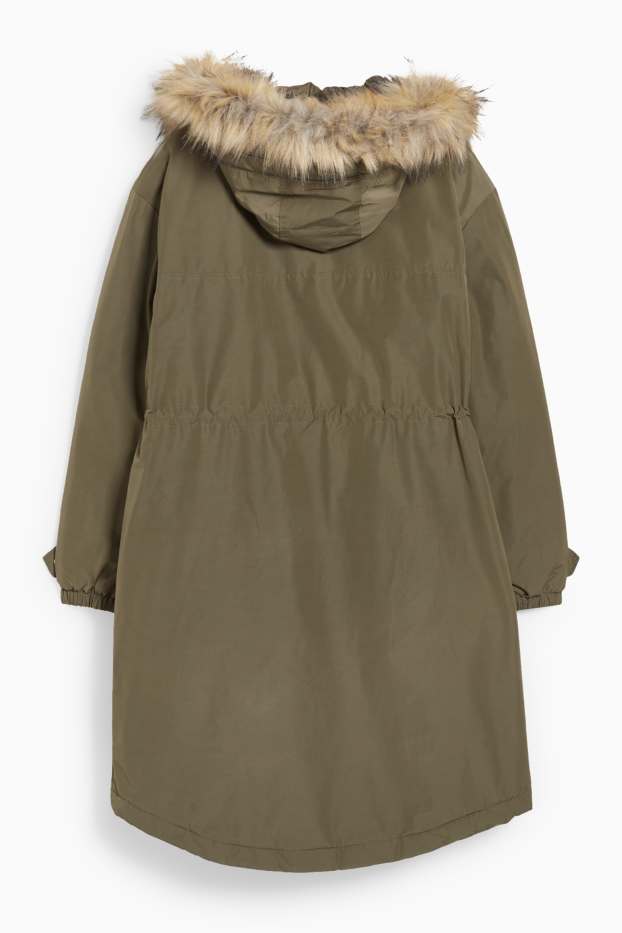 Dames - Parka met capuchon - winter - kaki