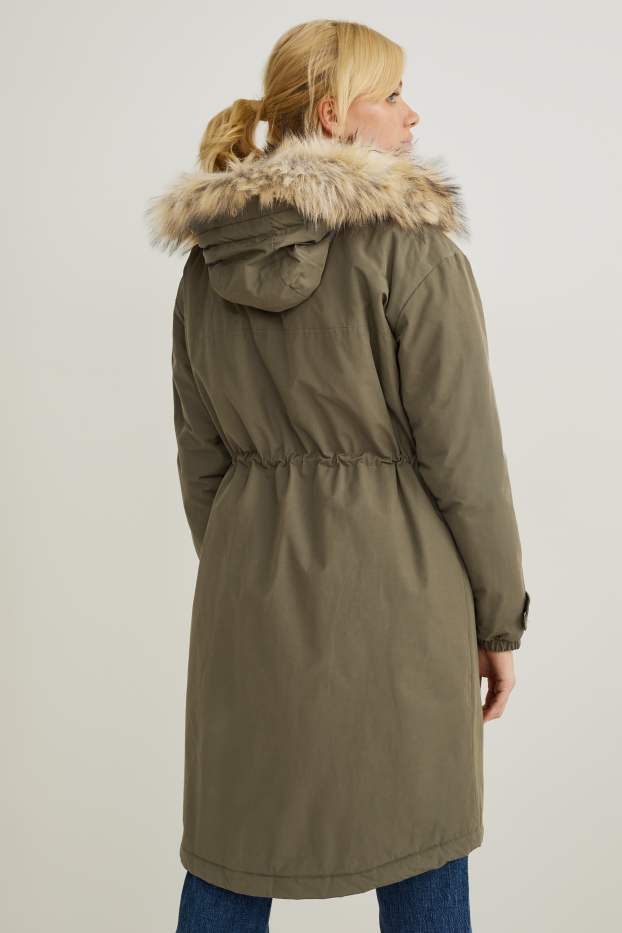 Dames - Parka met capuchon - winter - kaki