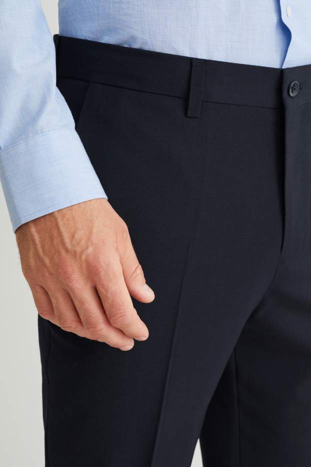 Men - Mix-and-match suit trousers - regular fit - stretch - new wool blend - dark blue