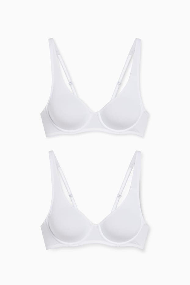 Dámské - Multipack 2 ks - podprsenka s kosticemi - LYCRA® - bílá