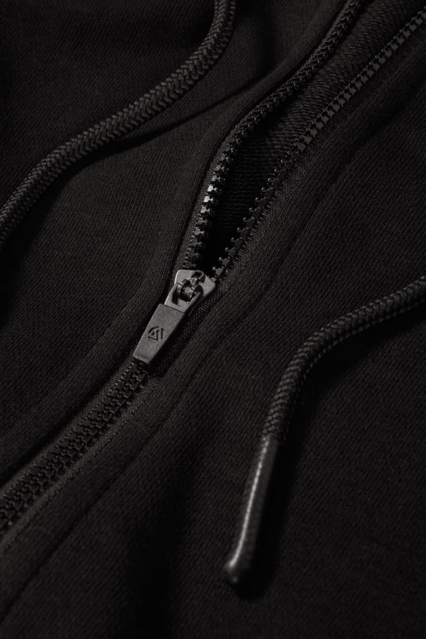 Donna - Felpa con zip e cappuccio - nero