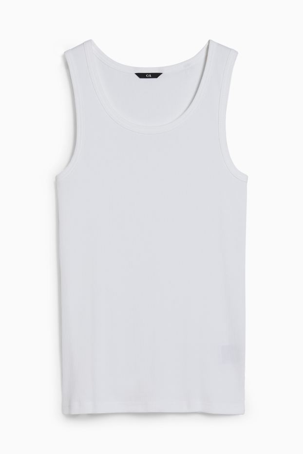 Home - Samarreta interior - canalé doble - blanc